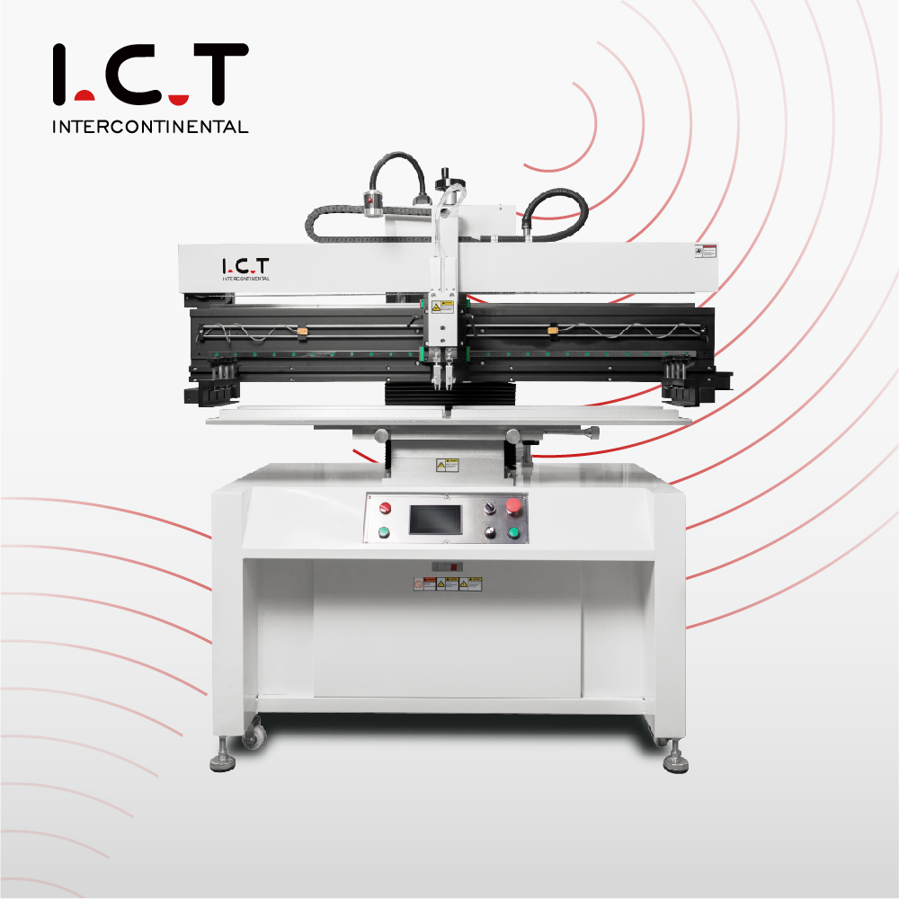 I.C.T-P12 |Stampante semiautomatica SMT per schermi stampino ad alta precisione nella catena di montaggio SMD