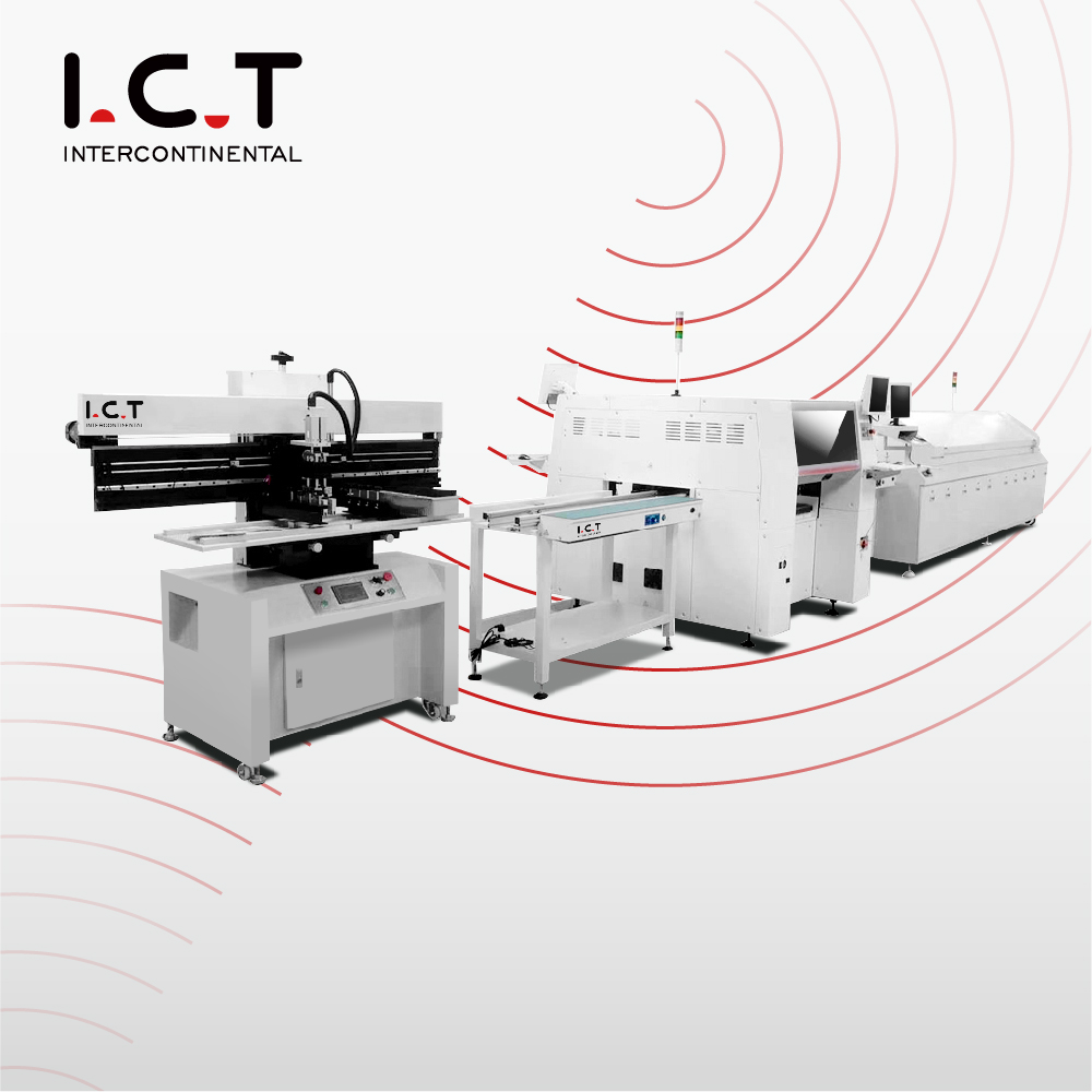 I.C.T |Linea di produzione di assemblaggio SMT PCB economicamente vantaggiosa ad alta velocità