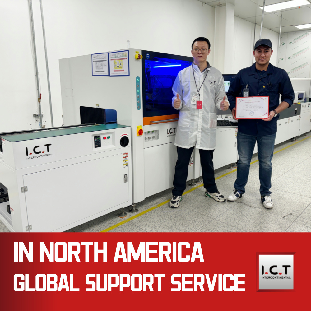 I.C.T | SMT Doppia macchina per rivestimento conforme digitale PCB Linea di produzione