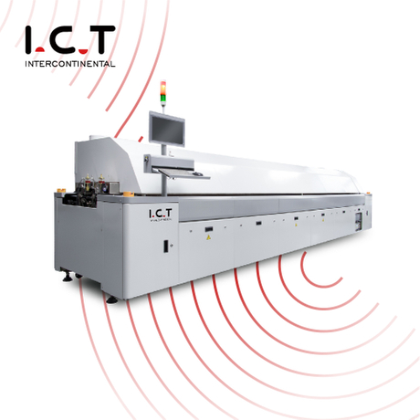I.C.T |Forno a riflusso di aria calda Nitro Generatore Alimentatore T5 SMT Linea di produzione