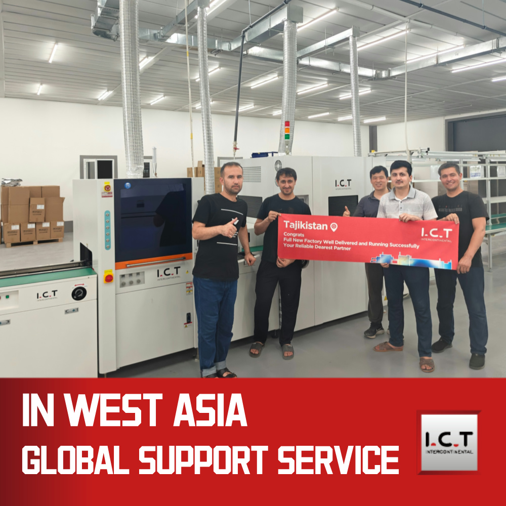 I.C.T | SMT Doppia macchina per rivestimento conforme digitale PCB Linea di produzione