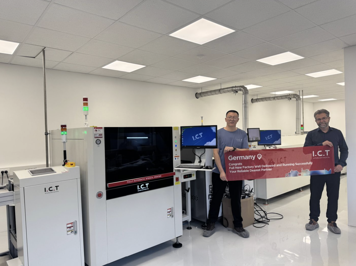 I.C.T SMT linea completa installata con successo.png