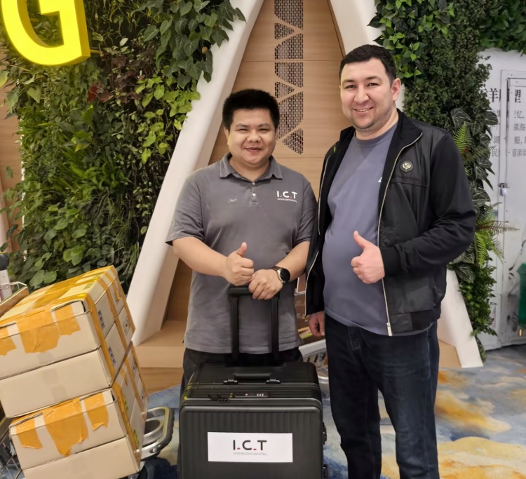 L'ingegnere I.C.T arriva in Uzbekistan per l'installazione della linea di produzione SMT