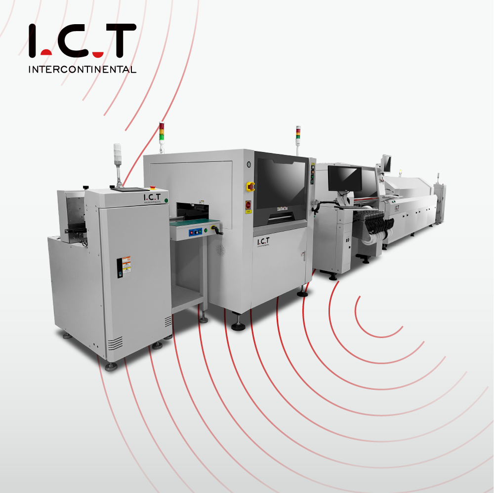 I.C.T |Linea di produzione di assemblaggio SMT PCB economicamente vantaggiosa ad alta velocità