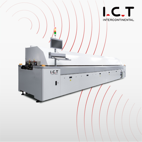 I.C.T Forno a rifusione SMT Macchina con larghezza 450 dimensioni PCB