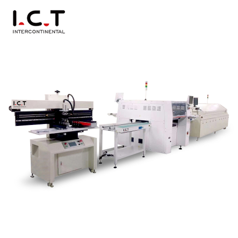 I.C.T |Linea di produzione semiautomatica flessibile e veloce SMD PCBA