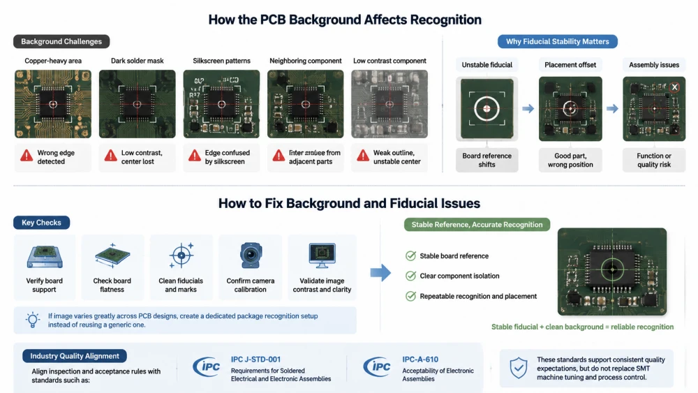 In che modo lo sfondo PCB influisce sul riconoscimento.webp