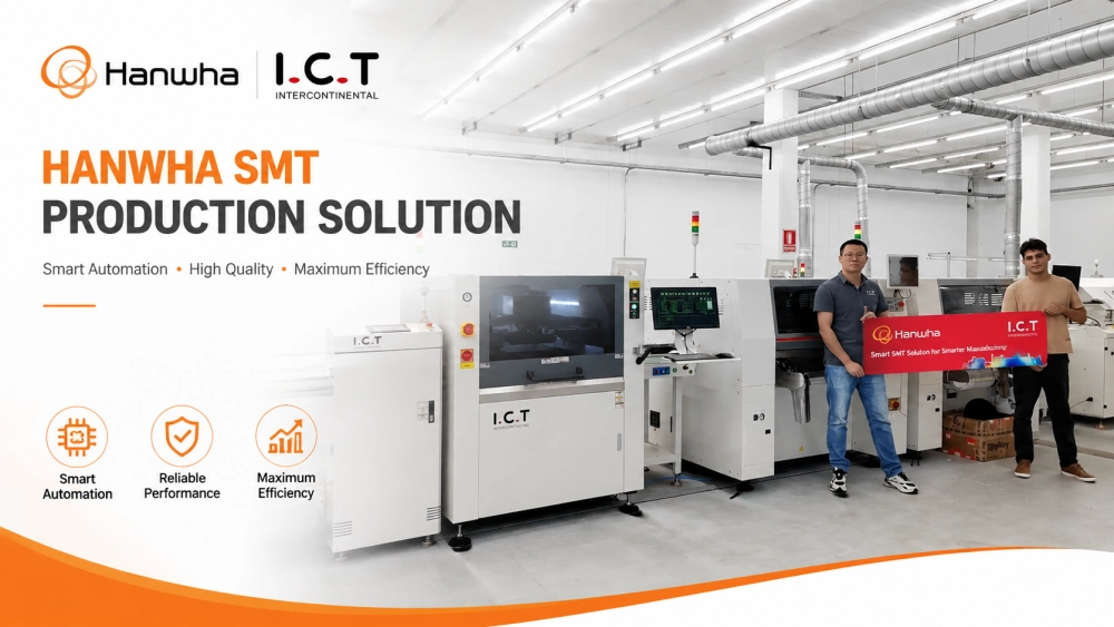 I.C.T Hanwha SMT Linea di produzione.webp