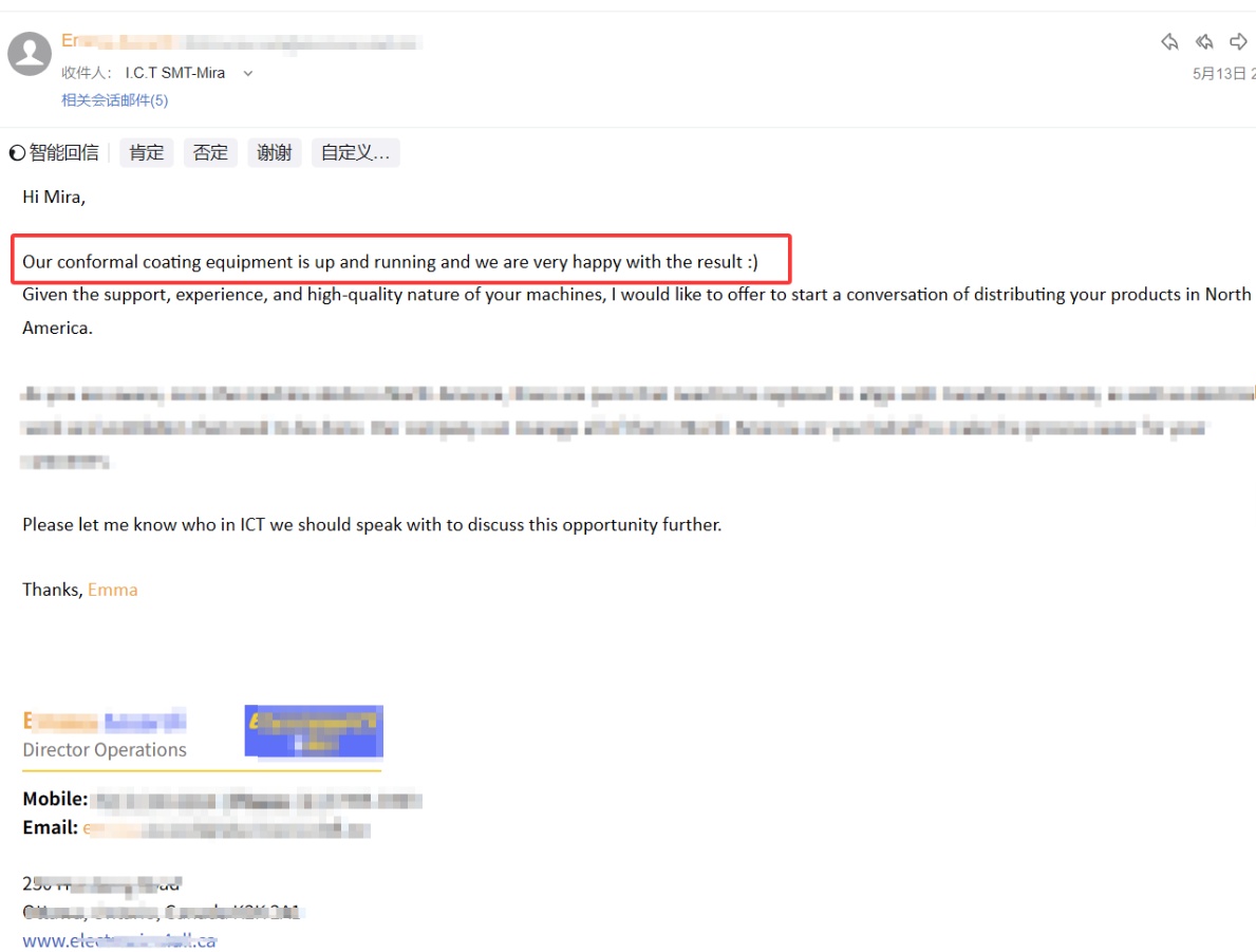 I.C.T La macchina per rivestimento conforme riceve un feedback eccezionale dai clienti in Nord America.jpg