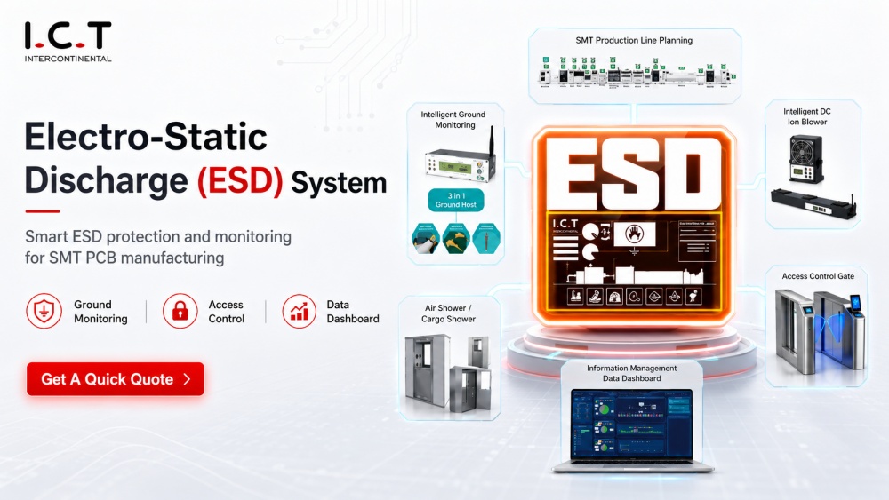 Sistema di scariche elettrostatiche (ESD) nella produzione di SMT PCB